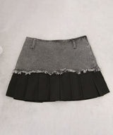 【予約　3/23発送】裾プリーツミニスカート