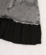 【予約　3/23発送】裾プリーツミニスカート