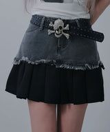 【予約　3/23発送】裾プリーツミニスカート