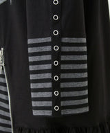 【予約　3/30発送】病みくまグラフィック十字架肩開きスタッズボーダーワンピース【SD】