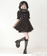 【予約　5/1発送】十字架チェーンチョーカー風レースアップ半袖ワンピース【SD】