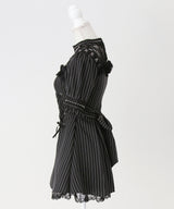 【予約　5/1発送】十字架チェーンチョーカー風レースアップ半袖ワンピース【SD】