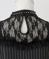 【予約　5/1発送】十字架チェーンチョーカー風レースアップ半袖ワンピース【SD】