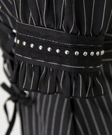 【予約　5/1発送】十字架チェーンチョーカー風レースアップ半袖ワンピース【SD】