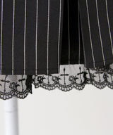 【予約　5/1発送】十字架チェーンチョーカー風レースアップ半袖ワンピース【SD】