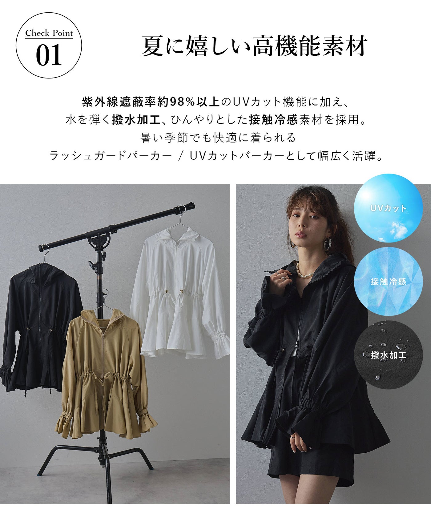 フレアラッシュガードパーカー – レディースファッション通販の夢展望
