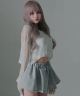 【メール便】短丈ゆるシアートップス