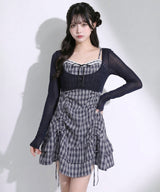 【予約　5/1発送】アンサンブルドロストミニワンピース【SD】