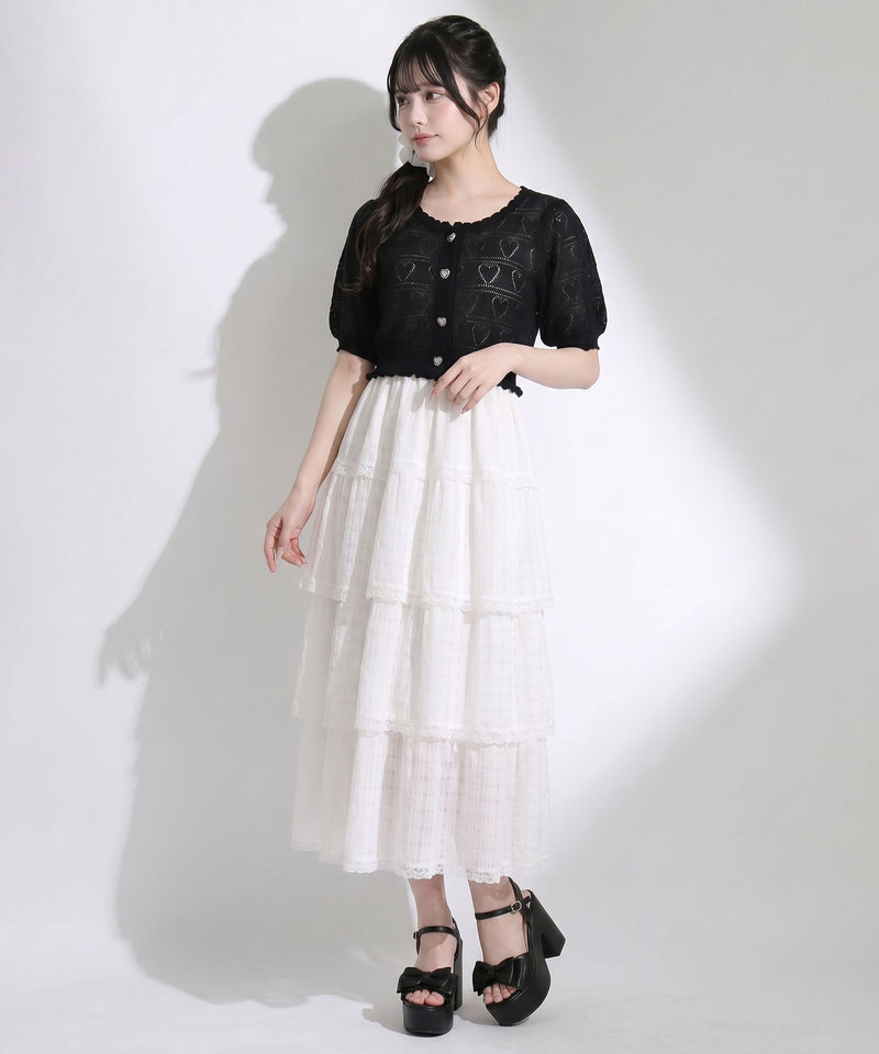 5WAYシアーボレロセットティアードロングキャミワンピース