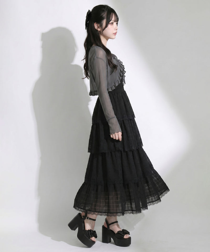 5WAYシアーボレロセットティアードロングキャミワンピース