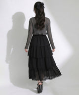 【予約　5/1発送】5WAYシアーボレロセットティアードロングキャミワンピース【SD】