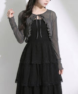 【予約　5/1発送】5WAYシアーボレロセットティアードロングキャミワンピース【SD】