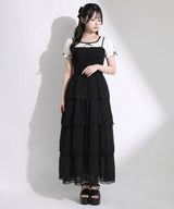 【予約　5/1発送】5WAYシアーボレロセットティアードロングキャミワンピース【SD】