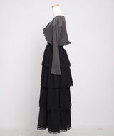 【予約　5/1発送】5WAYシアーボレロセットティアードロングキャミワンピース【SD】