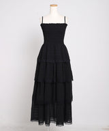 【予約　5/1発送】5WAYシアーボレロセットティアードロングキャミワンピース【SD】