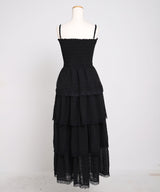 【予約　5/1発送】5WAYシアーボレロセットティアードロングキャミワンピース【SD】