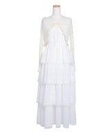 【予約　5/1発送】5WAYシアーボレロセットティアードロングキャミワンピース【SD】