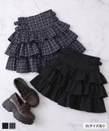 【予約　4/30発送】サイドバックルティアードミニスカート【SD】