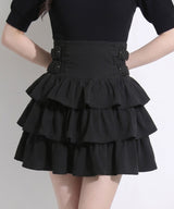 【予約　4/30発送】サイドバックルティアードミニスカート【SD】
