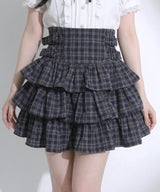 【予約　4/30発送】サイドバックルティアードミニスカート【SD】