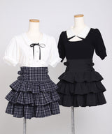 【予約　4/30発送】サイドバックルティアードミニスカート【SD】