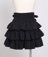 【予約　4/30発送】サイドバックルティアードミニスカート【SD】