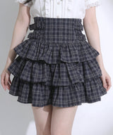 【予約　4/30発送】サイドバックルティアードミニスカート【SD】