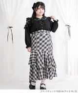 【予約　5/1発送】【4L-6L】スリット入りアシメフリルマーメイドスカート【SD】