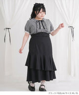 【予約　5/1発送】【4L-6L】スリット入りアシメフリルマーメイドスカート【SD】