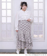 【予約　5/1発送】【4L-6L】スリット入りアシメフリルマーメイドスカート【SD】