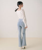 【予約　3/30発送】2WAYコルセット風レースアップブラウス【SD】