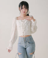 【予約　3/30発送】2WAYコルセット風レースアップブラウス【SD】