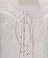 【予約　3/30発送】2WAYコルセット風レースアップブラウス【SD】