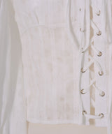 【予約　3/30発送】2WAYコルセット風レースアップブラウス【SD】