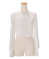 【予約　3/30発送】2WAYコルセット風レースアップブラウス【SD】