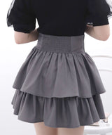 【予約　4/17発送】レースアップティアードミニスカート【SD】