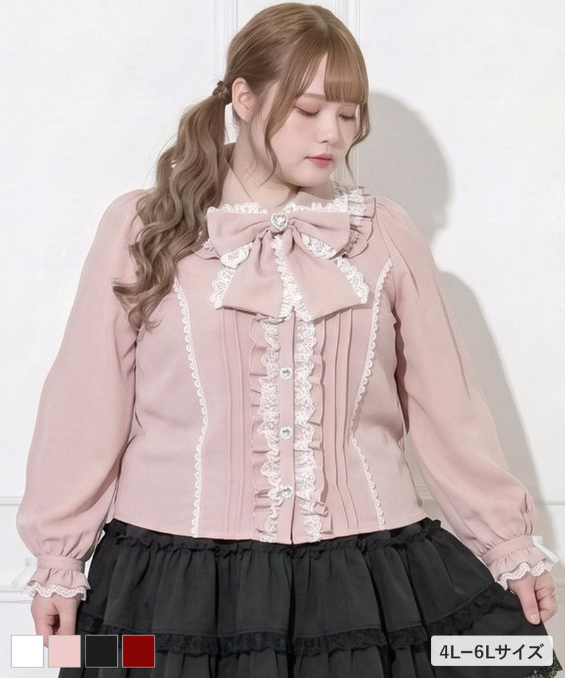 ハートレースフリルたっぷりブラウス – レディースファッション通販の