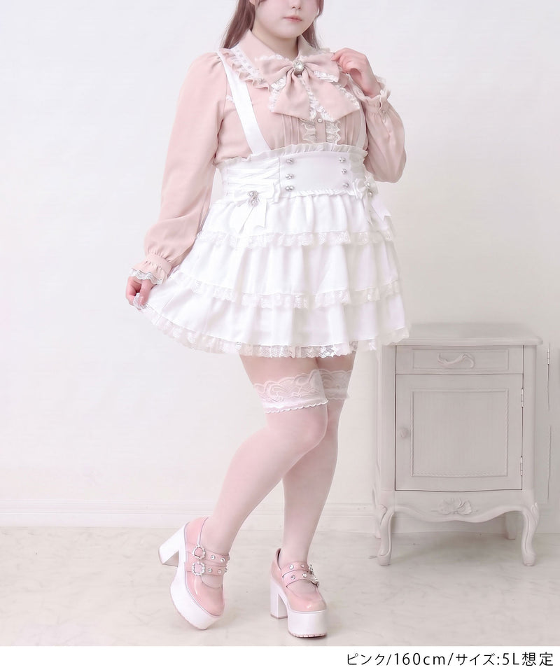 ピンクハウス✨️レース フリル ハートポケット 長袖ブラウス 予約 8/26発送】ハートレースフリルたっぷりブラウス【SD