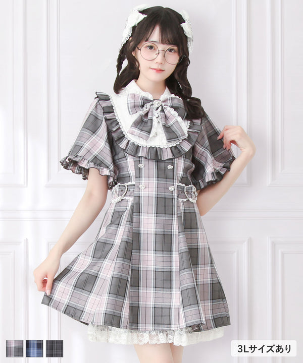 【2buy10%OFF対象】ケープ風フレアスリーブヨークワンピース