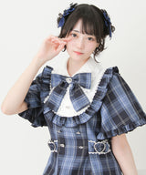 【予約　6/11発送】ケープ風フレアスリーブヨークワンピース