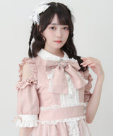 【予約　6/25発送】チュール重ねフリルリボンワンピース【SD】