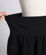 　リボン柄レースティアードミニスカート