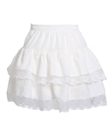 　リボン柄レースティアードミニスカート