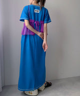 【感謝祭セール対象】ワッフルマキシ半袖ワンピース