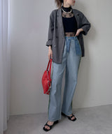 ストレッチ レース ハイネック ロンT