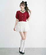 【予約　5/15発送】ミルフィーユティアードレースミニスカート【SD】