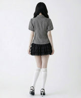 【予約　5/15発送】ミルフィーユティアードレースミニスカート【SD】