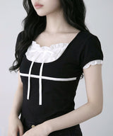 【予約　5/15発送】ヨークレースレイヤード風トップス【SD】