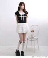 【予約　5/15発送】ヨークレースレイヤード風トップス【SD】