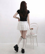 【予約　5/15発送】ヨークレースレイヤード風トップス【SD】